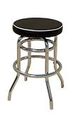 Retro Backless Barstool, BLACK, 24