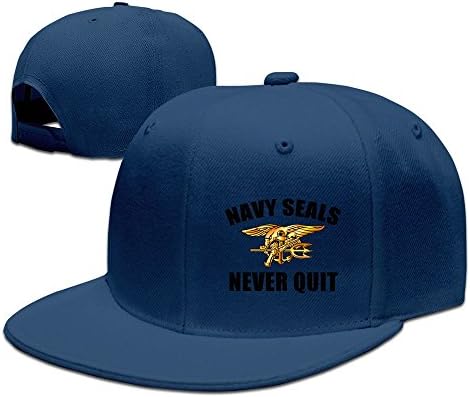 Us Navy Seals Never Quit Adjustable Hats Flat Bill Baseball Hats
