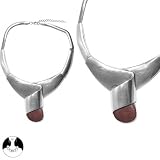 SG Paris Necklace 41cm+Ext Old Silver Brown Wood M Fonc/Choc/Smok Top Necklace Necklace Metal/Enamel/Strass Summer Women Ethno Glam Fashion Jewelry / Hair Accessories Z Others