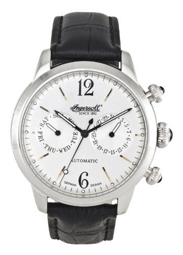 Ingersoll Herren-Armbanduhr Analog Leder schwarz IN8009SL