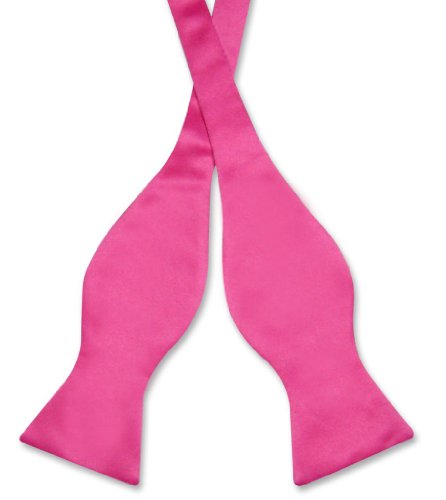 Vesuvio Napoli SELF TIE Bow Tie Solid HOT PINK FUCHSIA Color Men's BowTie