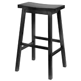 Winsome Black Saddle Seat 29" Bar Stool