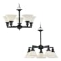 Sea Gull Lighting 31061-782 Sussex Five-Light Chandelier, Heirloom Bronze Finish with Satin Etched Glass