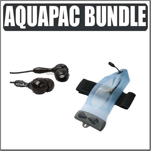 Aquapac 916 Waterproof Headphones & 515 Waterproof DVD Ipod Zune sport MP3 Player Case Bundle