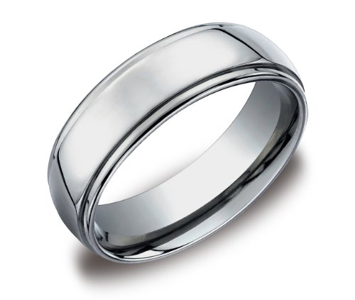 Mens Titanium 7mm Comfort Fit Wedding Ring Band all High Polish, Size 13