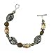 Bracelet - B83 - Handmade Genuine Grey Crazy Lace Agate Gemstone and Fire-Polished Beads - Oval Semi Precious Stone and Silver Tone Metal Beads ~ Toggle Closure
