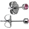 Titanium 3mm Pink Crystal Stud Earrings