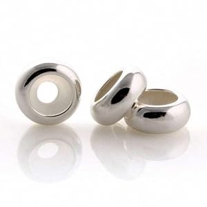 Taotaohas- Charms Stoppers Perles écarteur de chaîne pour bracelet, Argent 925/1000 solide sterling, 1PC, fit européen Bracelets Necklaces Colliers, Charms Beads Perles chaîne Breloques