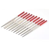 uxcell　ラウンドヤスリ　ニードルファイル　グラス　ストーン　メタル　ダイヤモンドコート　カービング　180 x 5mm