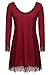 Meaneor Women's Long Sleeve Lace Embellished Loose Dress Top