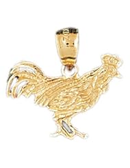 Dazzlers Solid 14k Gold Rooster Charm Pendant Available in three colors from jewelsberry (weights: 1.3 grams only)