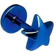 16 Gauge Blue Star Titanium Labret Monroe Tragus