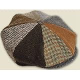 Irish Made Tweed Flat Cap - 8 Piece Patchwork - Medium