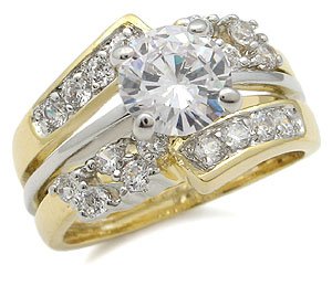 Childrens Toyshop  Jewelry : CZ Engagement Ring With Wedding Ring Guard