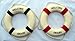 Set 2 Nautical Welcome Aboard Cloth Life Rings Red/Navy - Decoration Only