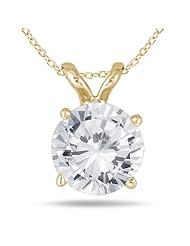 1 Carat Diamond Solitaire Pendant in 14K Yellow Gold