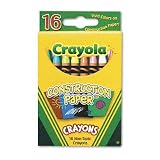 Crayon, Crayola Construction Paper, 16 Ct., Regular Size BIN525816