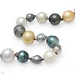 Superb Necklace With Genuine 7.5 - 11mm Freshwater Pearls in 14K Yellow Gold. Total item weight 57.1g Length 19in