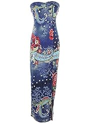 Strapless Sheath Sweetheart Floral Print Paisley  Dress