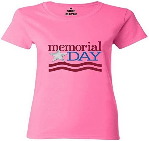 HANGTIANKEJI Memorial Day Summer Tee Soft Classics Jersey Short Sleeve Women T-shirt Size XL