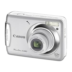 Canon PowerShot A480 Digitalkamera (10 Megapixel, 3-fach opt. Zoom, 6,4 cm (2,5 Zoll) Display) Silber