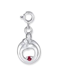 Sterling Silver Hearts Of Promise Created Ruby Birthstone Charm