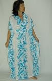 Hawaiian Dresses, Kimono White Blue Flower