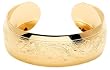 14k Yellow Gold Filled Sterling Silver Etched Flower Design Bracelet