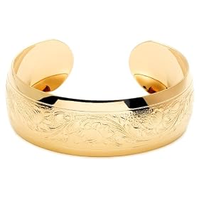14k Gold Filled Etched Flower Design Bracelet by 