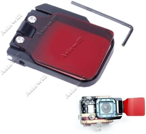 Asiawill® Professional High Precision Aluminum Alloy Light Motion Night Under Sea Filter for GoPro Hero 3 (Red)