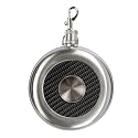 Jet Set Carbon 8 oz Round Hip Flask with Integrated Cup Gift Boxed