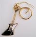 ギブソン エクスプローラー 黒 キーホルダー （携帯ストラップ付） Gibson Explorer Keychain
