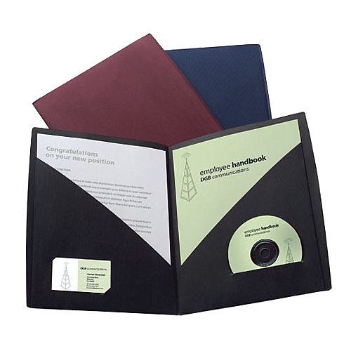 GBC Designer Two Pocket Folders, Letter Size, 60 Sheet Capacity, Black, 5 Folders per Pack (W55518)