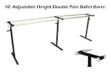 10ft Adjustable Height Double Pole Ballet Barre