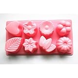 Longzang 8-Cavity Floral Leaf Silicone Cake Soap Decoration Mold