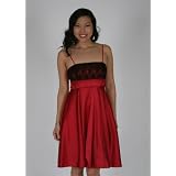 d151 Sexy Lace Top Salsa Dance Red Party Dress at Latin Dance Store