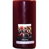 Cherry Scented Burgundy Pillar Candles - 6 (2 count)