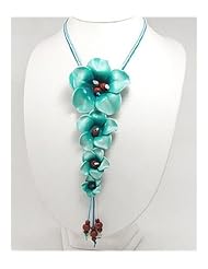 Light Blue Flower Cotton Necklace