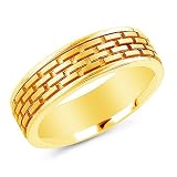 14K Yellow Gold 6mm Comfort fit Men's Wedding Band