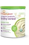 Happy Baby Organic Probiotic Baby Cereal with DHA & Choline, Brown Rice, 7 Ounce