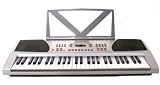 Huntington 54 Keys Keyboard Student Electronic Digital Piano - Silver - with AC Adapter (Free eLessons & DirectlyCheap(TM) Translucent Blue Medium Pick)