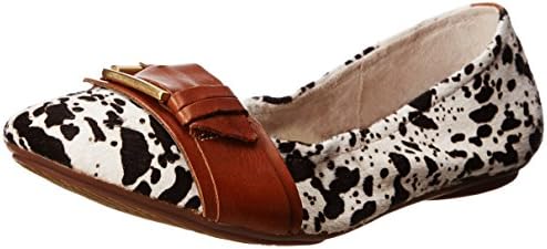 Hush Puppies Women's Finnley Chaste Flat, White Multi Calf Hair, 6 W US