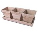 Kräutertöpfe mit Untersetzer 4-teilig / Holz-Rohlnge