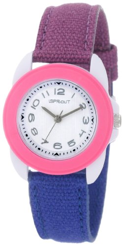 Sprout Women's ST1030PKWTPB Eco-Friendly Purple and Blue Organic Cotton Strap Watch
