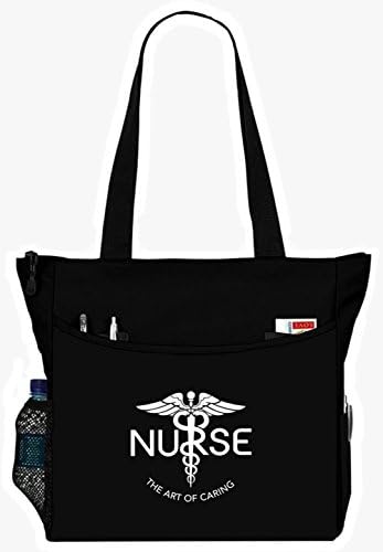 Nurse The Art Of Caring Caduceus Tote Bag Office School Travel Business Personal Organizer - Black