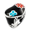 Black With Multi-Color Designo Heart Ring