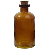 8 oz Dark Amber Apothecary Glass Bottle NEW by 