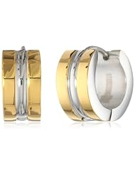 Stainless Steel 18 Karat Gold Plated with Steel Inlay Earrings