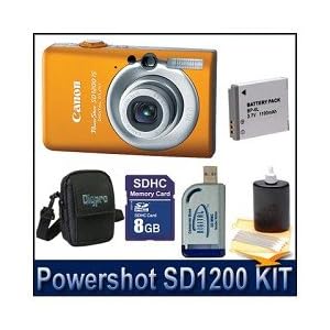 Canon PowerShot SD1200 IS Digital Camera (Orange), 10.0 MP, 3x Optical Zoom, 2.5