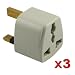 3 Pk USA to UK Converter travel Plug Adapter 2 - 3 Pin